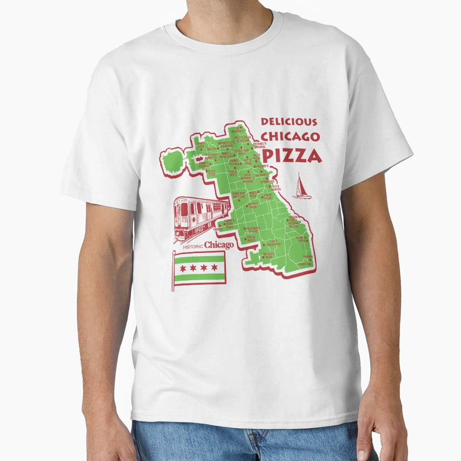 Delicious Chicago Pizza T-Shirt - Graphic Print Unisex - T-Shirt, Sweatshirt, Hoodie
