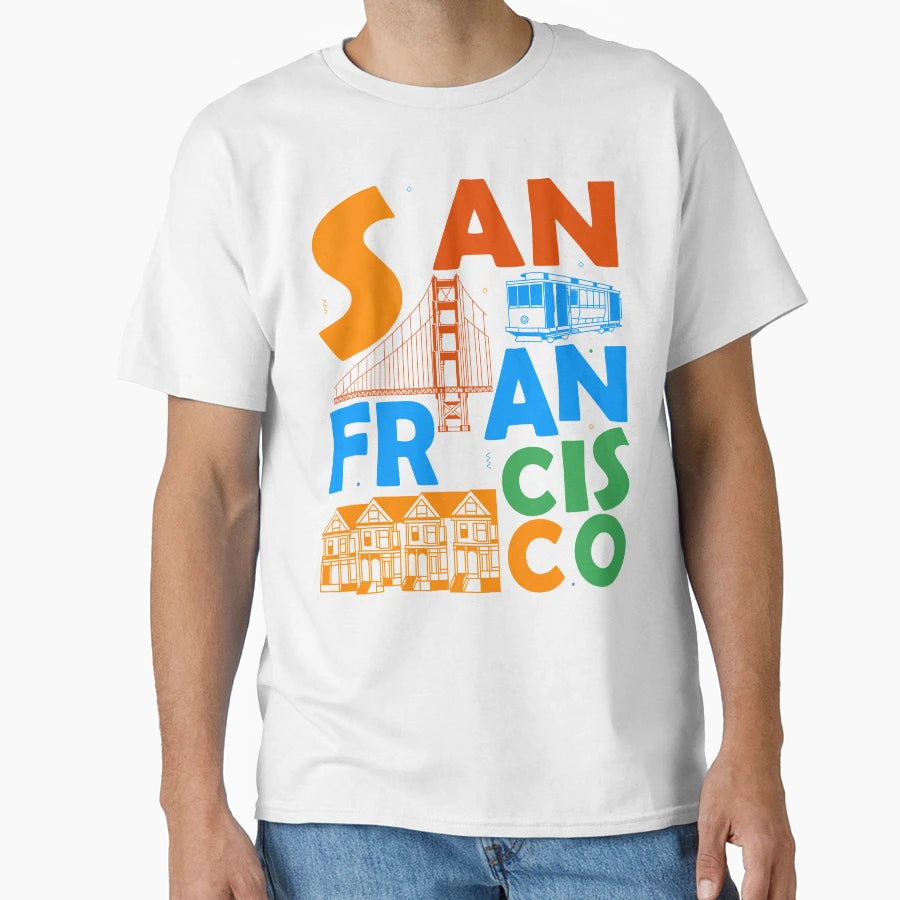 San Francisco California Souvenir T-Shirt - Minimalist Print for Adults - T-Shirt, Sweatshirt, Hoodie