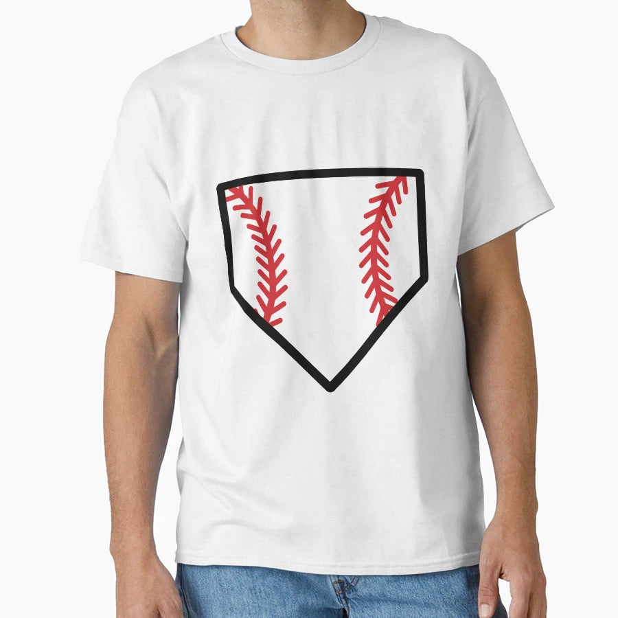 Softball Home Plate Stitches T-Shirt - Casual Everyday Wear Men Women - T-Shirt, Sweatshirt, Hoodie