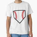 Softball Home Plate Stitches T-Shirt - Casual Everyday Wear Men Women - T-Shirt, Sweatshirt, Hoodie