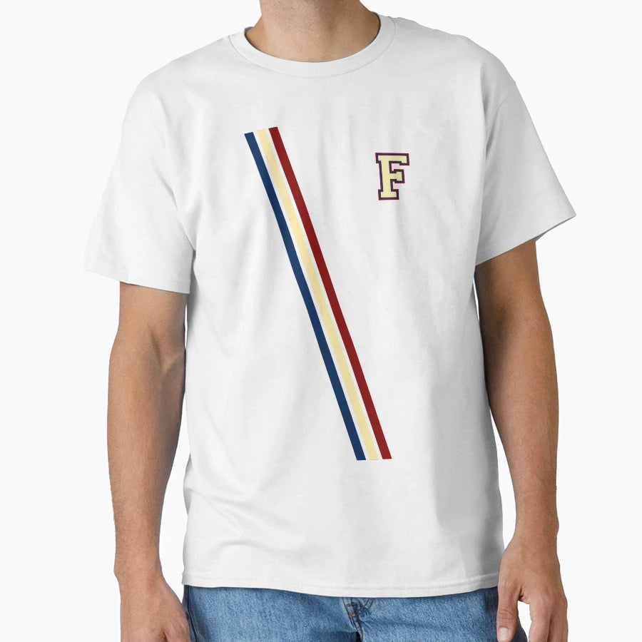 F Is France Varsity Letter Racing Stripes T-Shirt - Trendy Graphic Unisex - T-Shirt, Sweatshirt, Hoodie