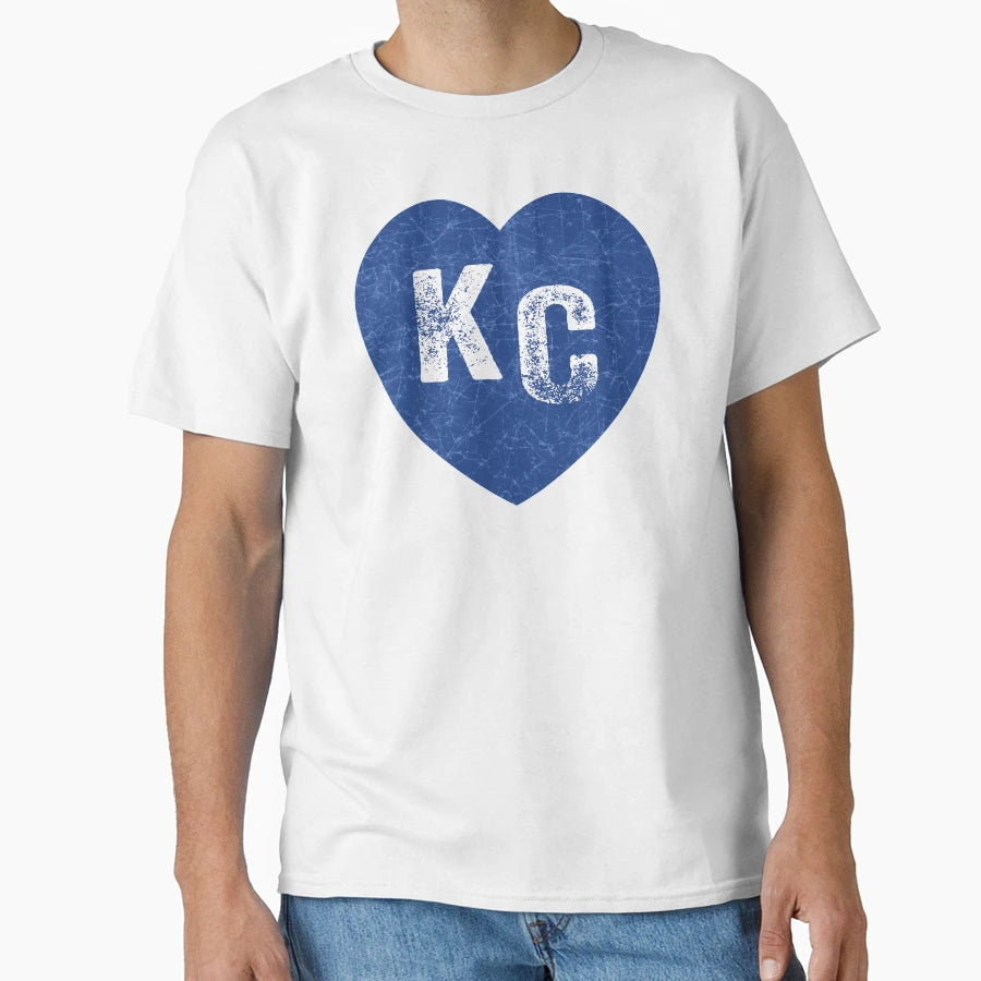 Royal Blue Kc Blue Heart Kansas City T-Shirt - Novelty Apparel Men Women - T-Shirt, Sweatshirt, Hoodie