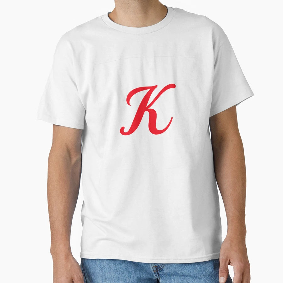 Bold Red K Minimal Letter Vibrant Coca T-Shirt - Aesthetic Graphic Unisex - T-Shirt, Sweatshirt, Hoodie