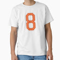Sports Number 8 Jersey Eight Orange T-Shirt - Custom Art Print Men Women - T-Shirt, Sweatshirt, Hoodie