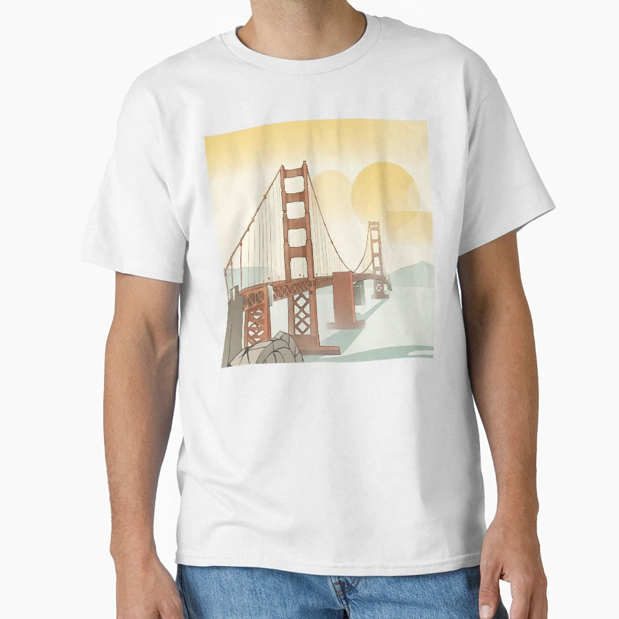 Animated Water Colour San Francisco T-Shirt - Novelty Apparel Men Women - T-Shirt, Sweatshirt, Hoodie