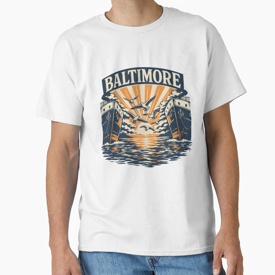 Baltimore Maryland Souvenir Harbour T-Shirt - Streetwear Style Men Women - T-Shirt, Sweatshirt, Hoodie