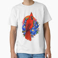 Red Cardinal Bird T-Shirt - Minimalist Print Men Women - T-Shirt, Sweatshirt, Hoodie