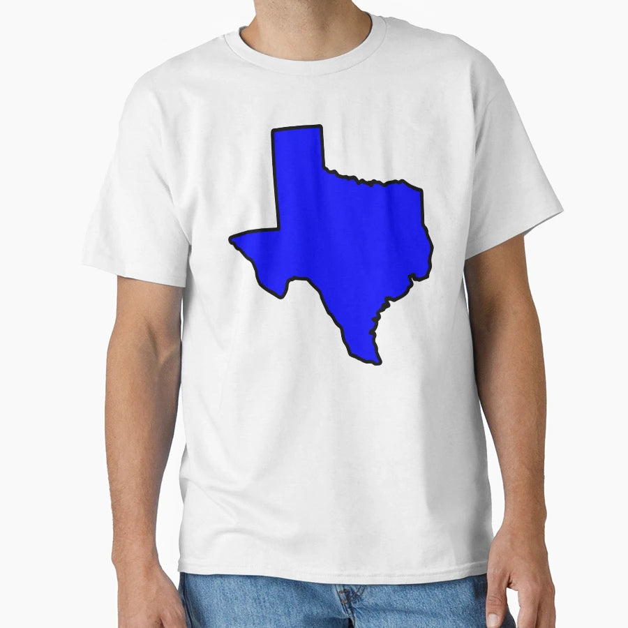 Blue Texas State Outline Silhouette T-Shirt - Novelty Apparel Unisex - T-Shirt, Sweatshirt, Hoodie