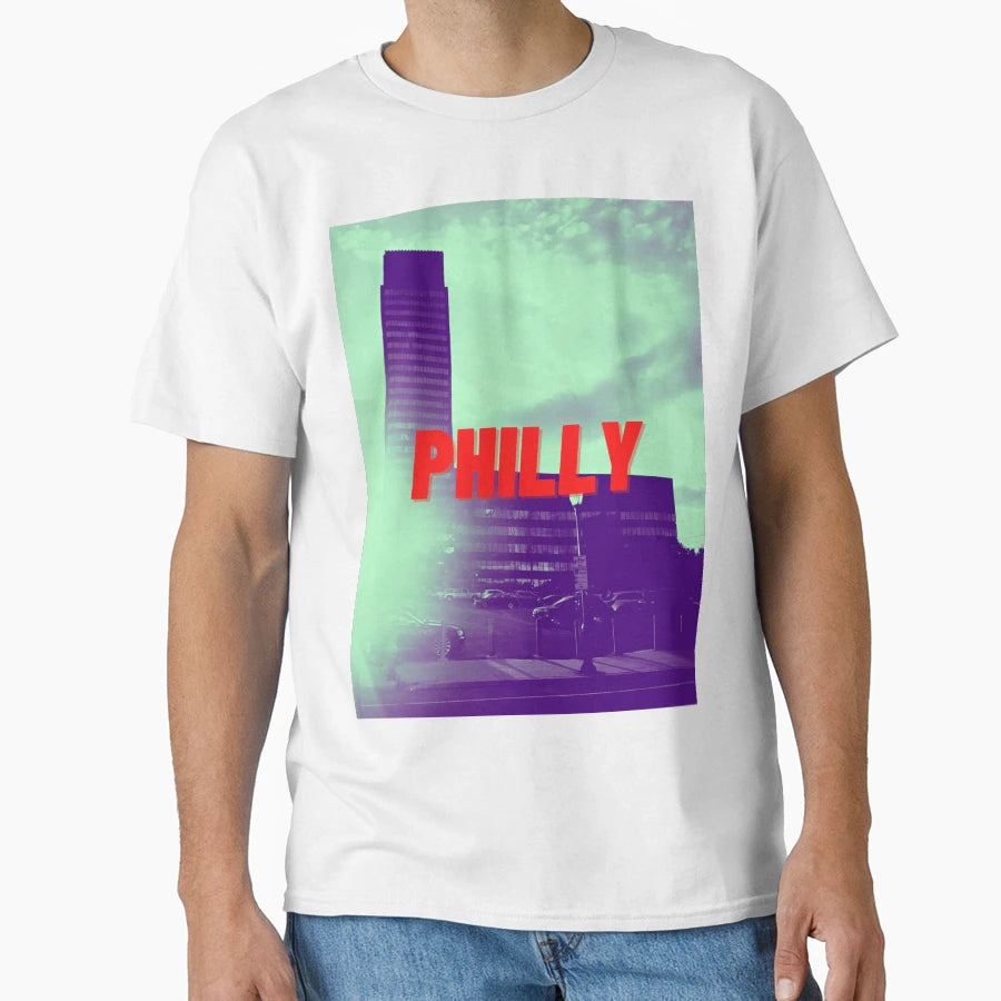 Philadelphia Downtown Sunset T-Shirt - Graphic Print Unisex - T-Shirt, Sweatshirt, Hoodie