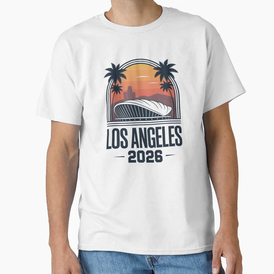 Los Angeles 2026 Palm Tree Sunset V15 T-Shirt - Unique Graphic for Adults - T-Shirt, Sweatshirt, Hoodie