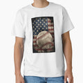 Patriotic Baseball American T-Shirt - Minimalist Print Unisex - T-Shirt, Sweatshirt, Hoodie