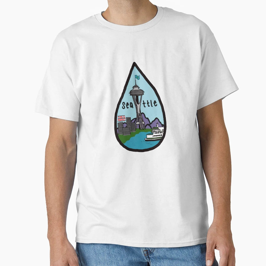 Seattle Rain Drop T-Shirt - Casual Everyday Wear for Adults - T-Shirt, Sweatshirt, Hoodie