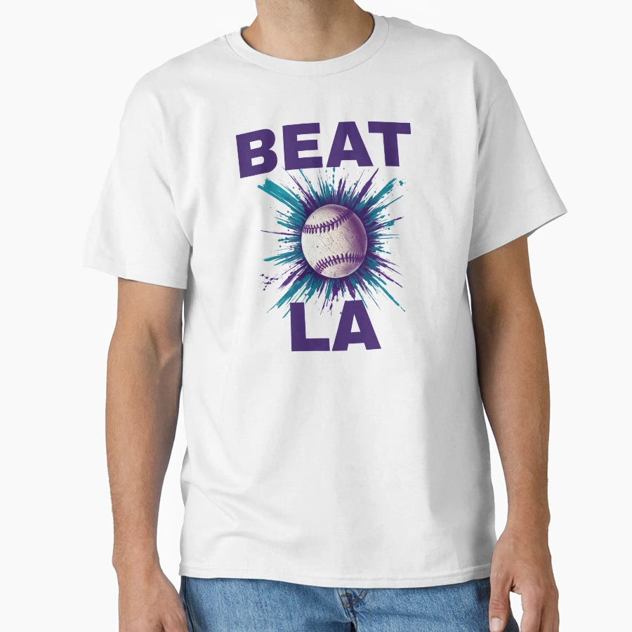 Beat La Ari Dbacks Purple Text T-Shirt - Casual Everyday Wear for Adults - T-Shirt, Sweatshirt, Hoodie