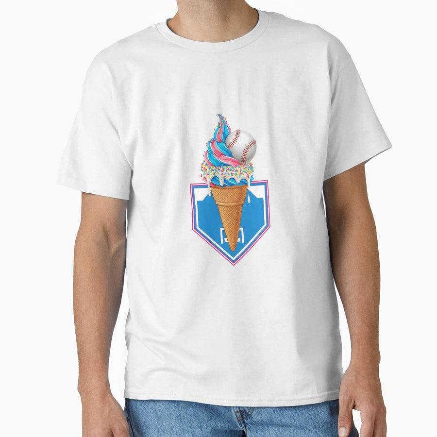 Baseball Mom Dad Son Ice Cream Drip T-Shirt - Unique Graphic Men Women - T-Shirt, Sweatshirt, Hoodie