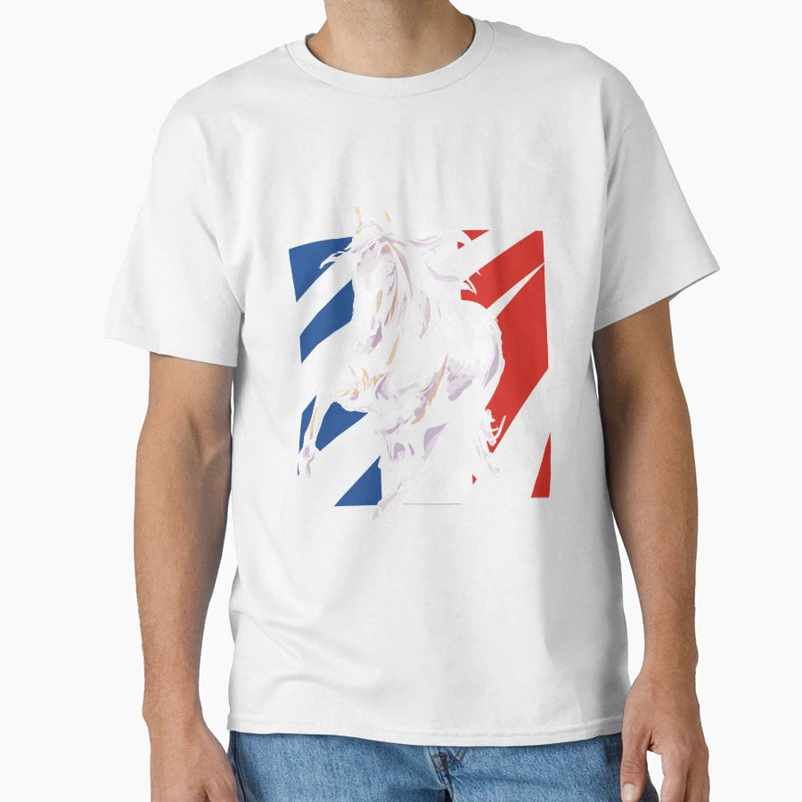 France Flag Horse Riding Equestrian T-Shirt - Unique Graphic Men Women - T-Shirt, Sweatshirt, Hoodie