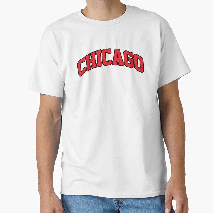 Chicago Logo Collegiate Sporty Urban T-Shirt - Graphic Print Men Women - T-Shirt, Sweatshirt, Hoodie