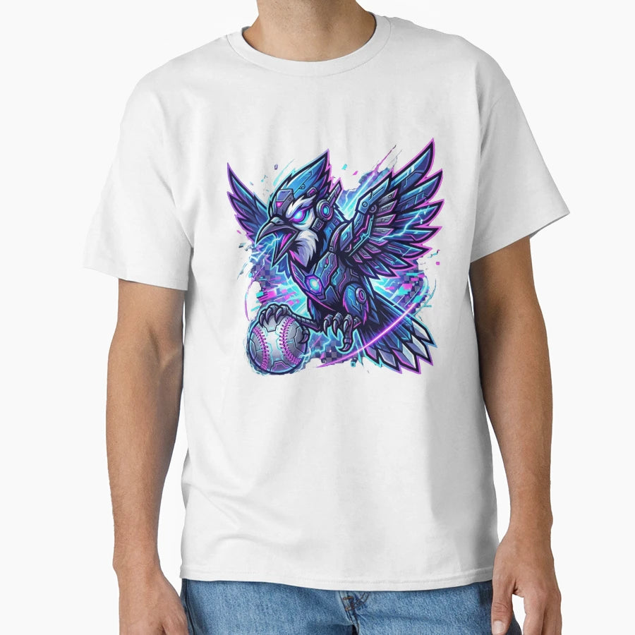 Blue Jay Cyberpunk Mascot Futuristic T-Shirt - Trendy Graphic Unisex - T-Shirt, Sweatshirt, Hoodie