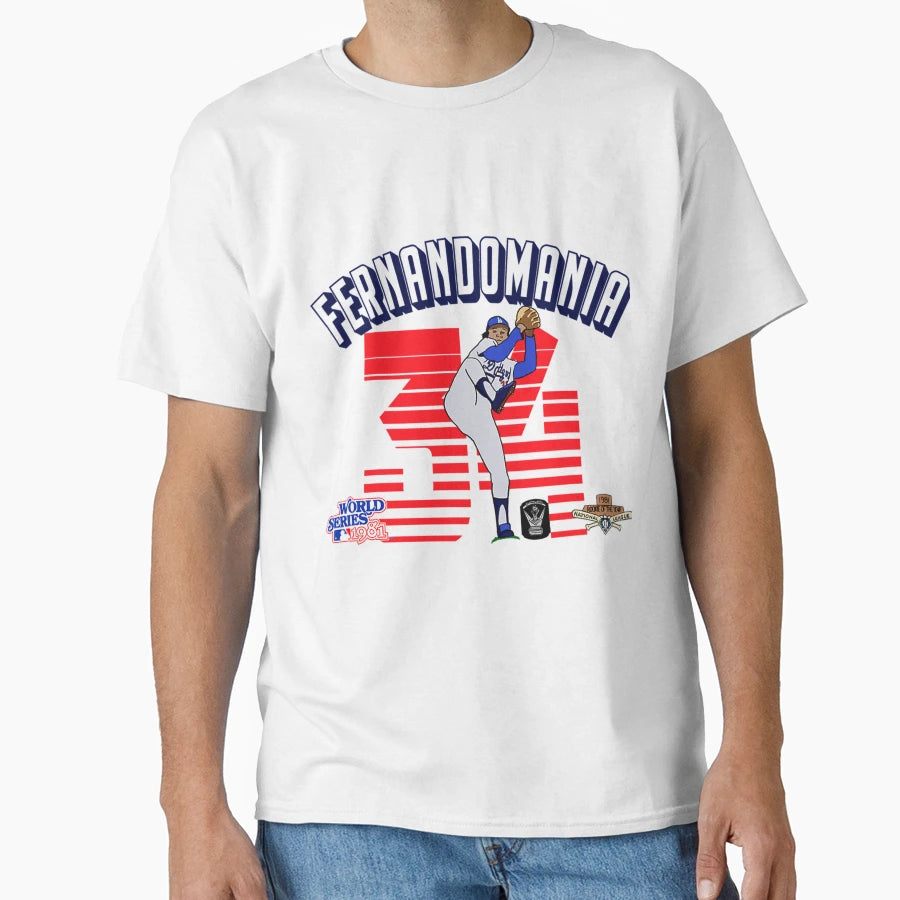 Fernandomania Fernando Valenzuela T-Shirt - Unique Graphic for Adults - T-Shirt, Sweatshirt, Hoodie