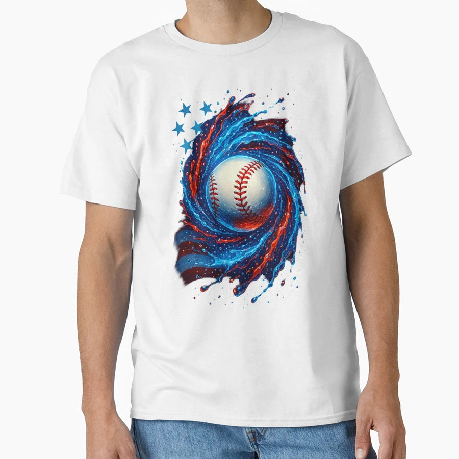 Baseball 4Th July Usa American Flag T-Shirt - Novelty Apparel Men Women - T-Shirt, Sweatshirt, Hoodie