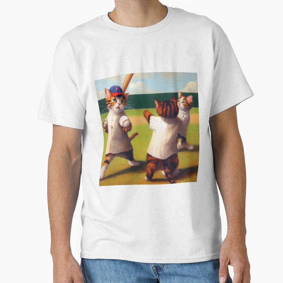 Cats Baseball T-Shirt - Novelty Apparel Men Women - T-Shirt, Sweatshirt, Hoodie