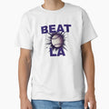 Beat La Col Purple Text T-Shirt - Minimalist Print for Adults - T-Shirt, Sweatshirt, Hoodie