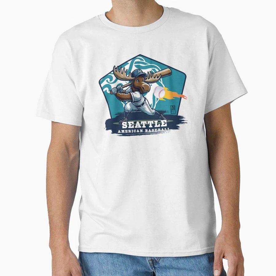 Usa American Baseball Seattle Baseball T-Shirt - Graphic Print Unisex - T-Shirt, Sweatshirt, Hoodie