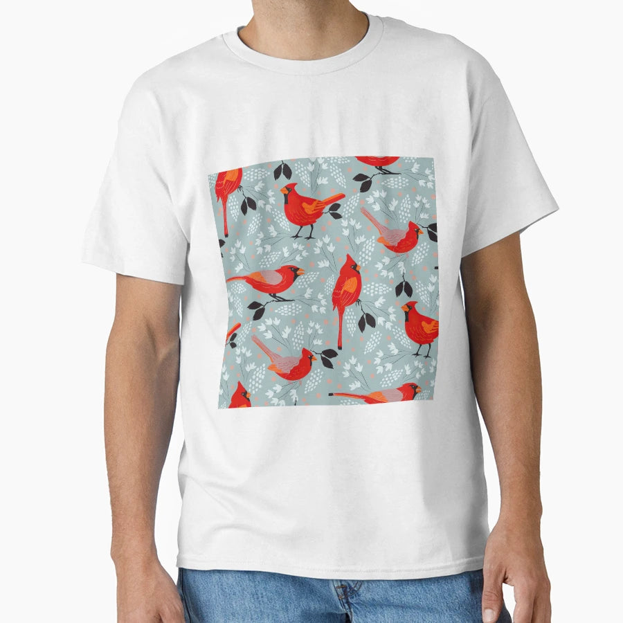 Cardinals Winter Pattern T-Shirt - Casual Everyday Wear Men Women - T-Shirt, Sweatshirt, Hoodie