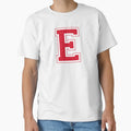 Red Varsity Letter E T-Shirt - Novelty Apparel for Adults - T-Shirt, Sweatshirt, Hoodie