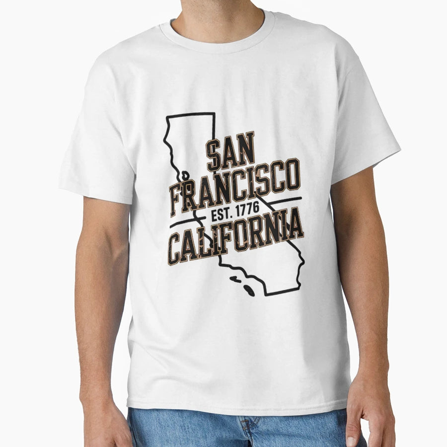 San Francisco California Typography T-Shirt - Aesthetic Graphic Men Women - T-Shirt, Sweatshirt, Hoodie