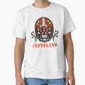 Cleveland Football Helmet Sugar Skull T-Shirt - Novelty Apparel for Adults - T-Shirt, Sweatshirt, Hoodie