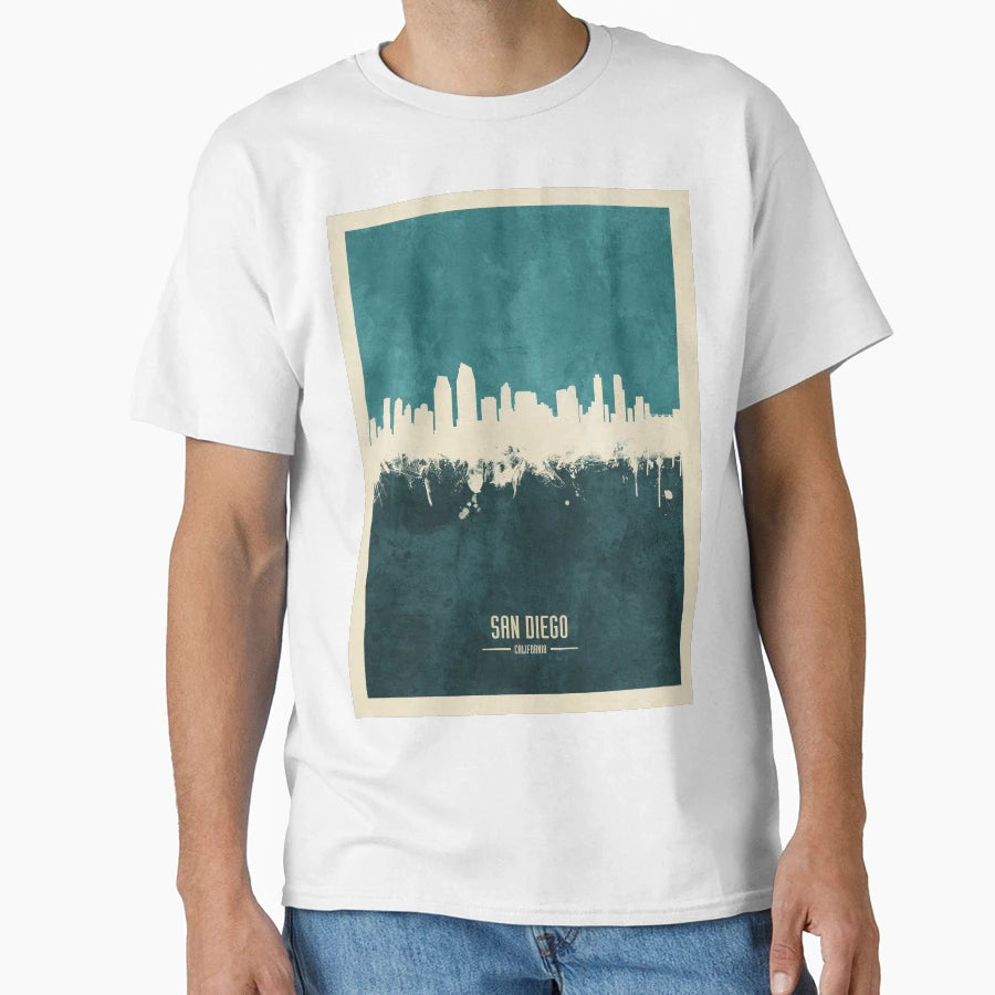 San Diego California Skyline T-Shirt - Unique Graphic for Adults - T-Shirt, Sweatshirt, Hoodie