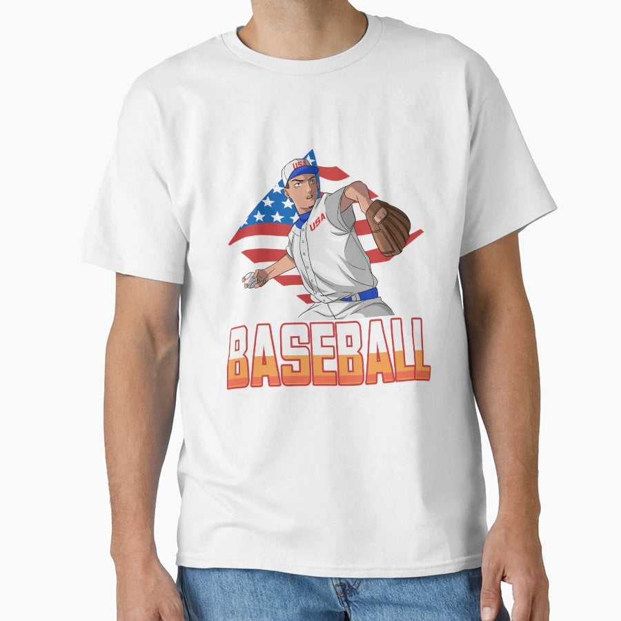Softball American Flag Baseball Usa T-Shirt - Trendy Graphic Unisex - T-Shirt, Sweatshirt, Hoodie