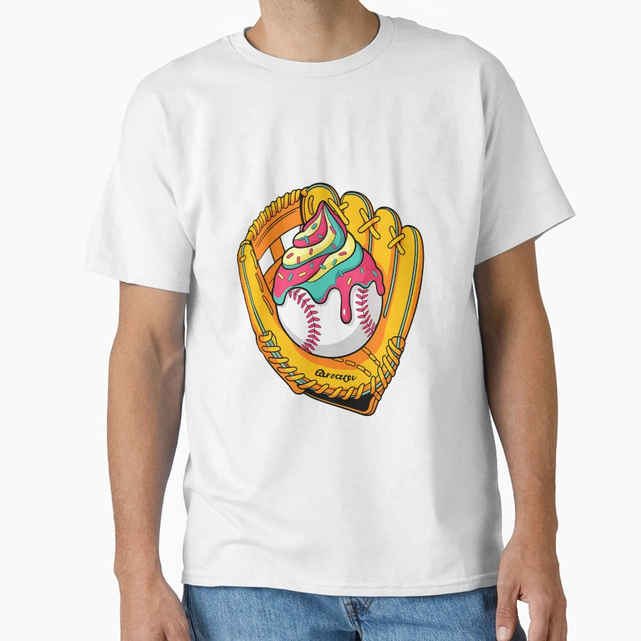 Baseball Drip Ice Cream Sprinkles T-Shirt - Custom Art Print Men Women - T-Shirt, Sweatshirt, Hoodie