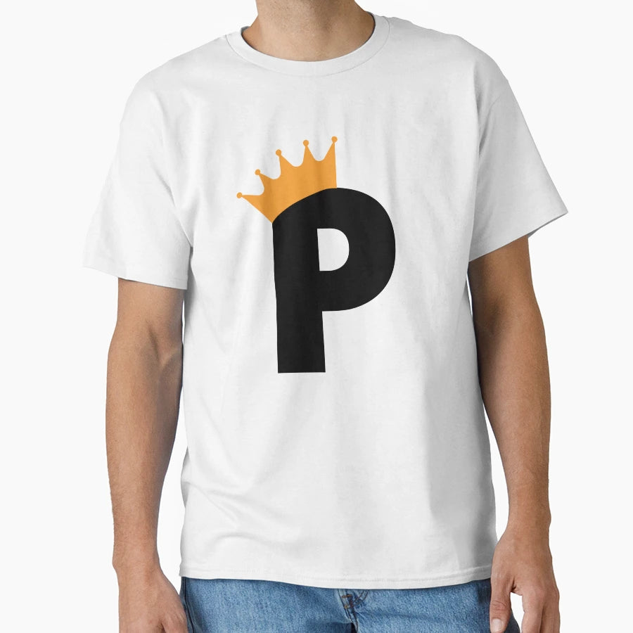 Crowned Monogram Letter P T-Shirt - Fun Novelty Design Men Women - T-Shirt, Sweatshirt, Hoodie
