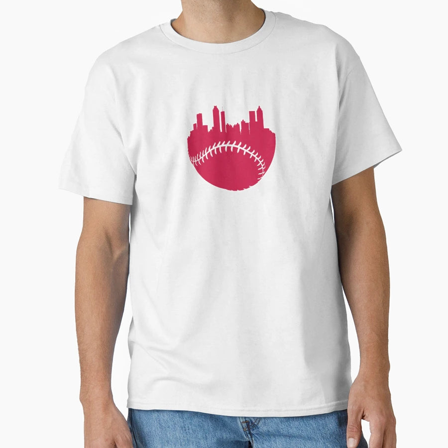 Atlanta Baseball City Skyline T-Shirt - Graphic Print Unisex - T-Shirt, Sweatshirt, Hoodie