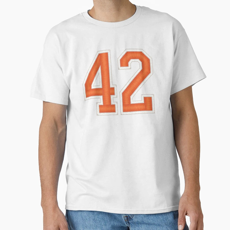 Sports Number 42 Jersey Forty Two Orange T-Shirt - Trendy Graphic Unisex - T-Shirt, Sweatshirt, Hoodie