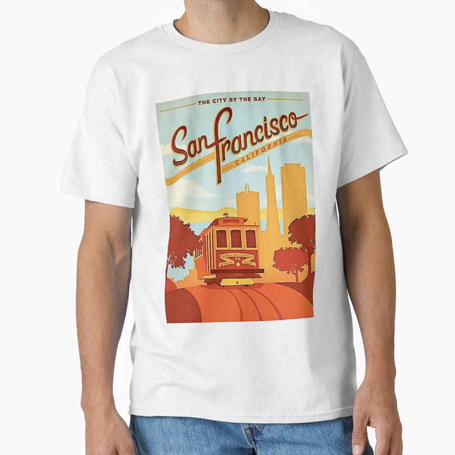 San Francisco Cable Car Travel T-Shirt - Fun Novelty Design Men Women - T-Shirt, Sweatshirt, Hoodie