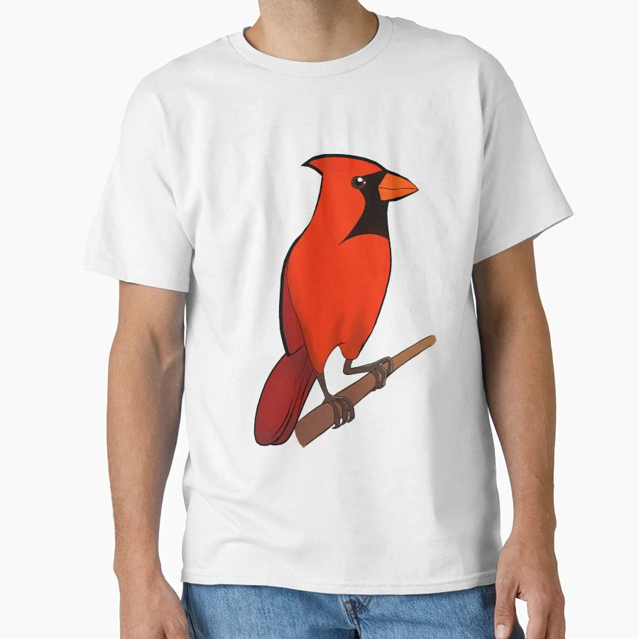 Red Cardinal Northern Cardinal Male T-Shirt - Minimalist Print Men Women - T-Shirt, Sweatshirt, Hoodie