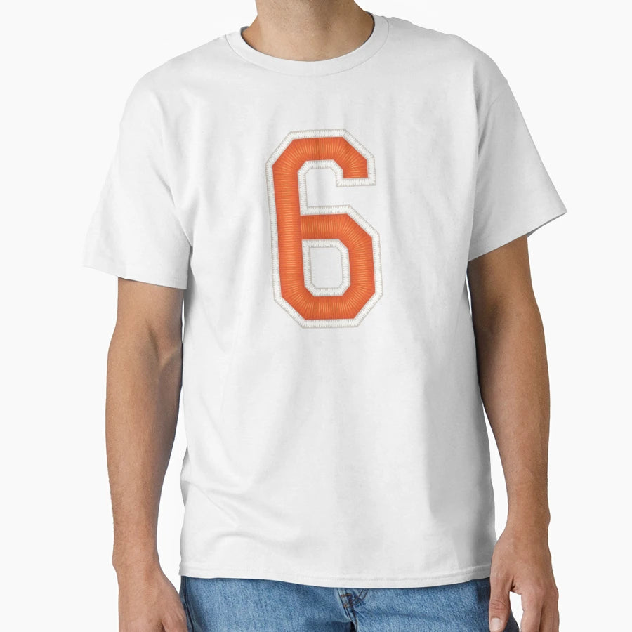 Sports Number 6 Jersey Six Orange T-Shirt - Aesthetic Graphic Unisex - T-Shirt, Sweatshirt, Hoodie