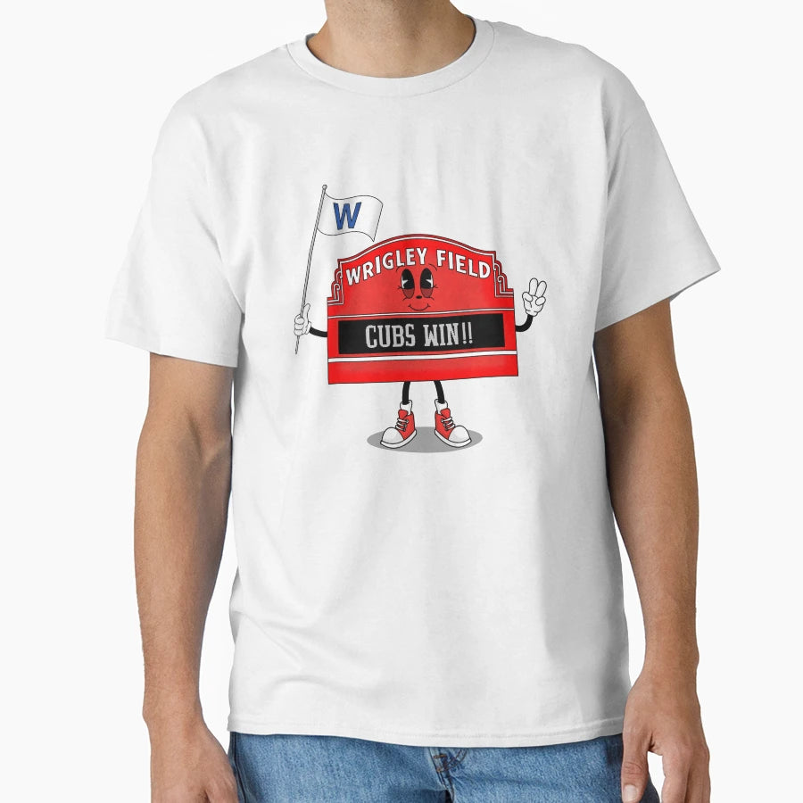 Cubs Win W Flag Wrigley Field Sign T-Shirt - Graphic Print for Adults - T-Shirt, Sweatshirt, Hoodie