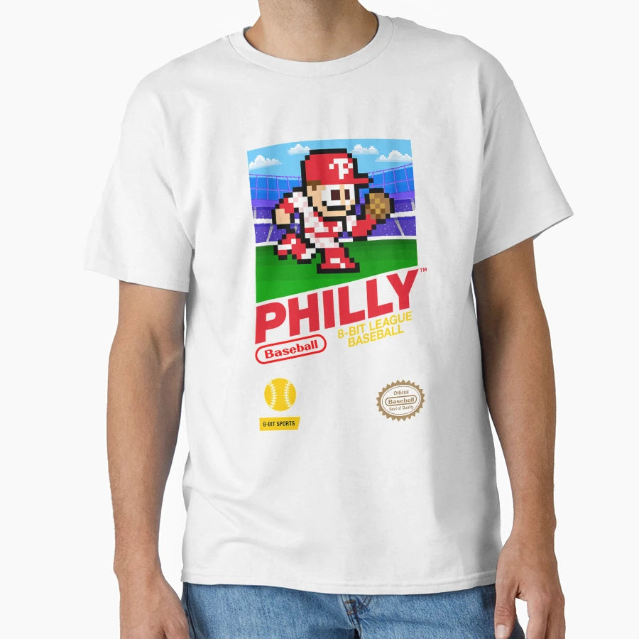 Philadelphia 8 Bit Videogame Cart T-Shirt - Novelty Apparel Unisex - T-Shirt, Sweatshirt, Hoodie