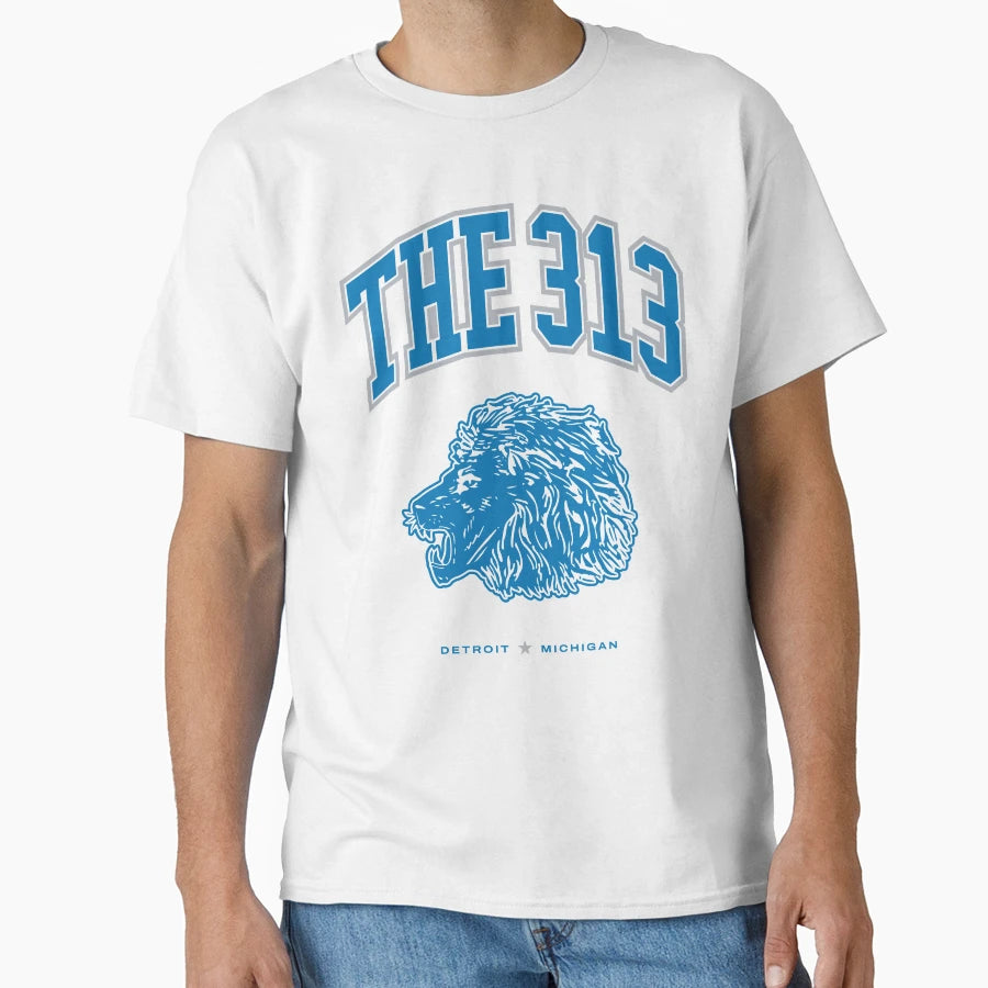 Detroit 313 Football T-Shirt - Casual Everyday Wear Men Women - T-Shirt, Sweatshirt, Hoodie