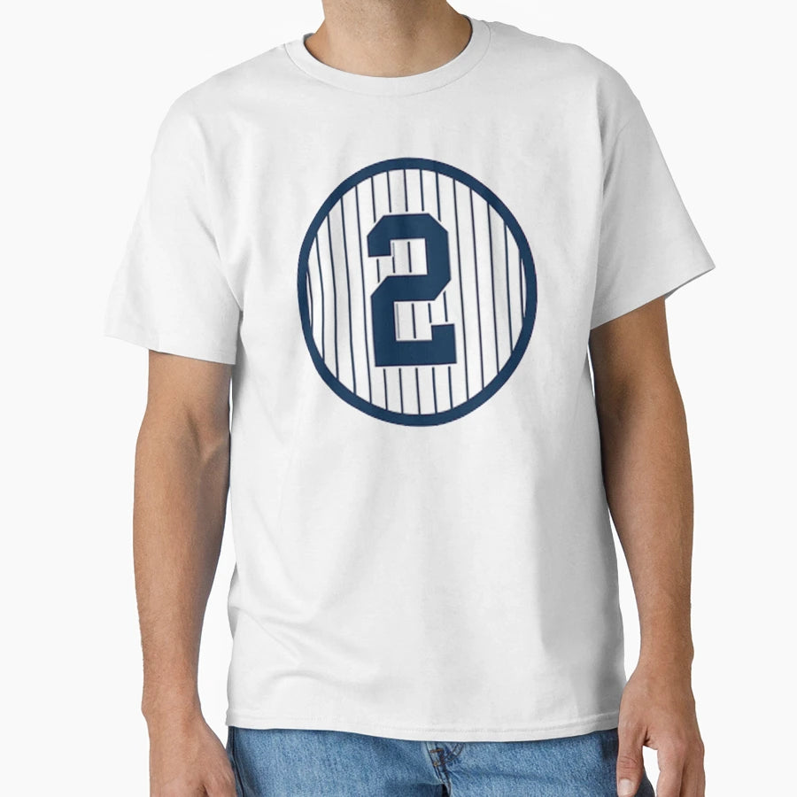 Derek Jeter Number 2 T-Shirt - Novelty Apparel for Adults - T-Shirt, Sweatshirt, Hoodie