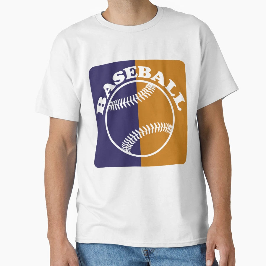 Baseball Fundo Laranja E Azul T-Shirt - Trendy Graphic Men Women - T-Shirt, Sweatshirt, Hoodie