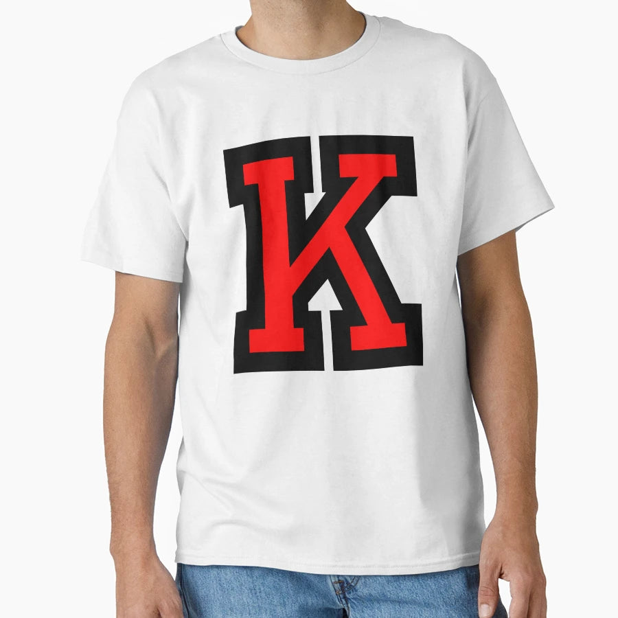 Letter K Black Red T-Shirt - Minimalist Print Unisex - T-Shirt, Sweatshirt, Hoodie