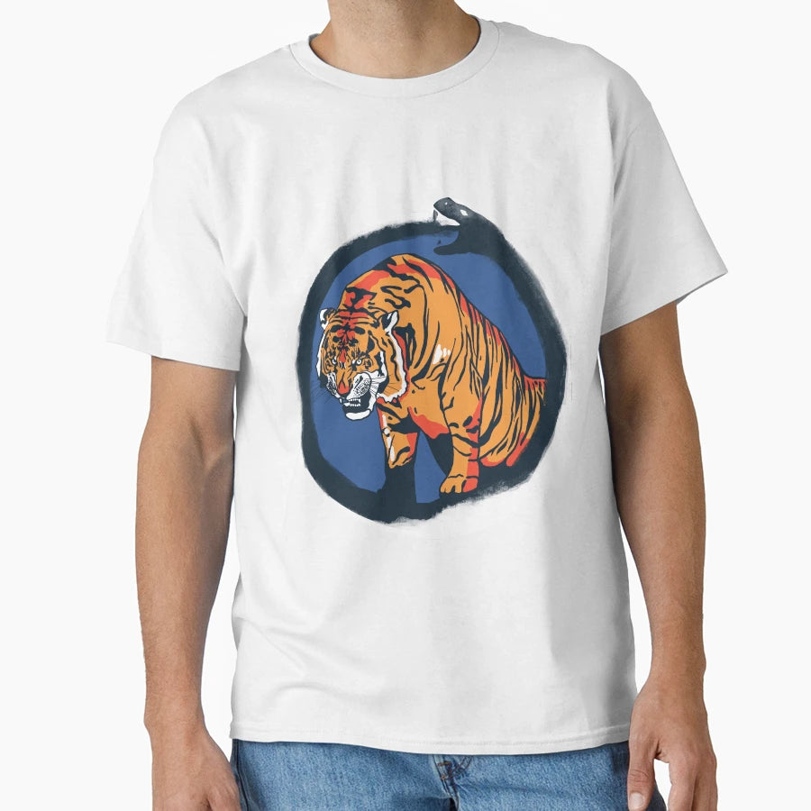 Tiger Uroboros T-Shirt - Minimalist Print for Adults - T-Shirt, Sweatshirt, Hoodie