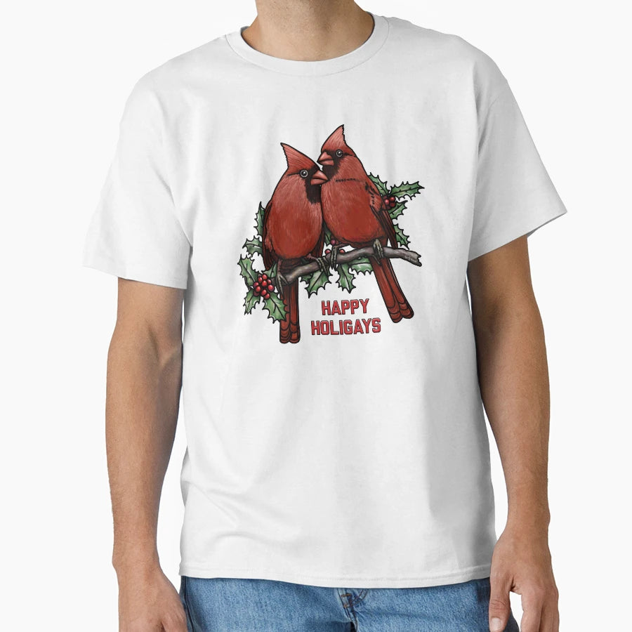 Happy Holigays Cardinals T-Shirt - Unique Graphic Unisex - T-Shirt, Sweatshirt, Hoodie
