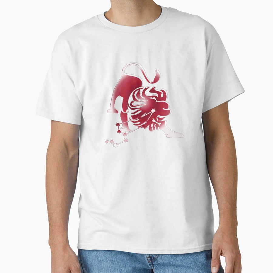 Zodiac Sign Leo Red T-Shirt - Custom Art Print for Adults - T-Shirt, Sweatshirt, Hoodie