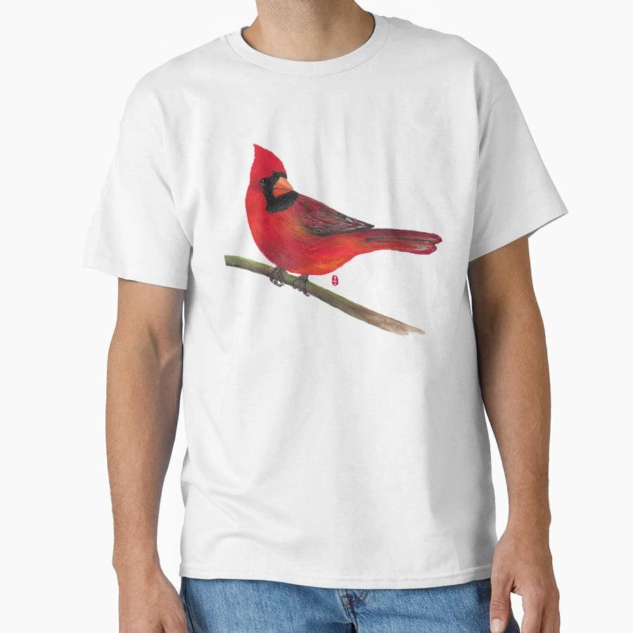 Red Cardinal T-Shirt - Minimalist Print Men Women - T-Shirt, Sweatshirt, Hoodie