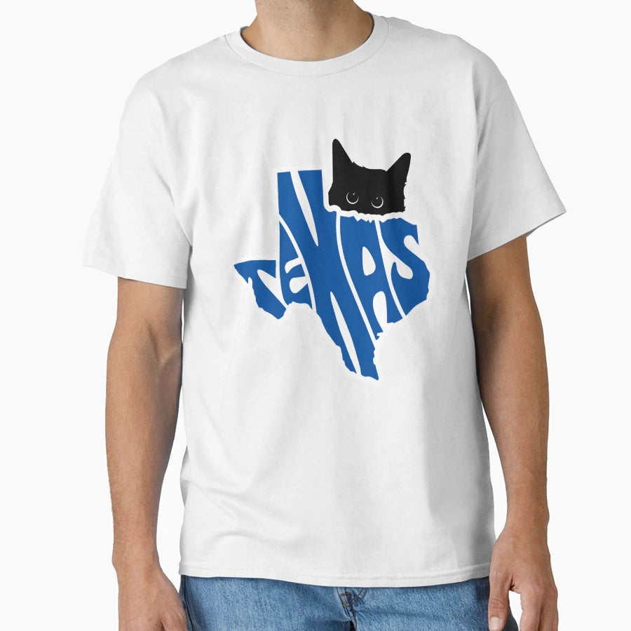 Cat Loves Texas State Pride Pet T-Shirt - Casual Everyday Wear for Adults - T-Shirt, Sweatshirt, Hoodie